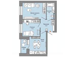 2-к квартира, вторичка, 51м2, 3/8 этаж