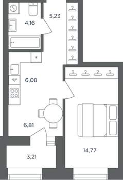 1-к квартира, вторичка, 39м2, 4/10 этаж