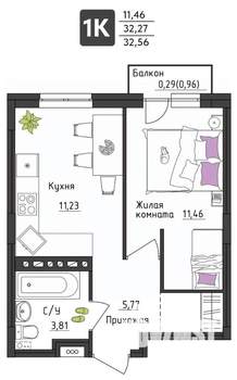 1-к квартира, вторичка, 33м2, 3/4 этаж