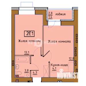 1-к квартира, вторичка, 38м2, 8/9 этаж