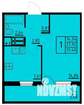 1-к квартира, вторичка, 31м2, 9/10 этаж