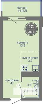 Студия квартира, вторичка, 25м2, 9/26 этаж