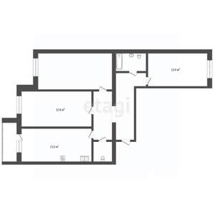 3-к квартира, вторичка, 84м2, 16/16 этаж
