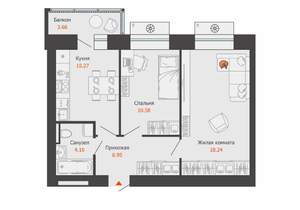 2-к квартира, вторичка, 51м2, 2/9 этаж
