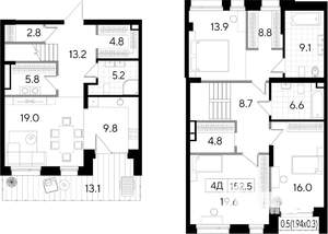 Студия квартира, вторичка, 153м2, 1/8 этаж