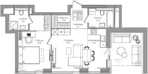 2-к квартира, строящийся дом, 55м2, 9/28 этаж