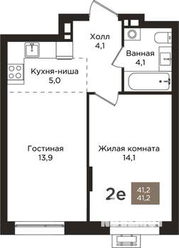 2-к квартира, вторичка, 41м2, 2/9 этаж