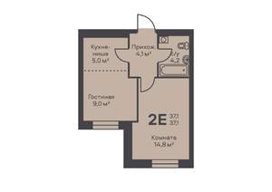 2-к квартира, вторичка, 37м2, 4/4 этаж