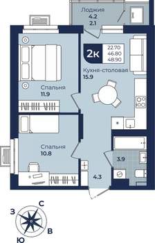 Студия квартира, вторичка, 26м2, 2/10 этаж