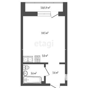 Студия квартира, вторичка, 29м2, 4/4 этаж