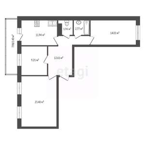 3-к квартира, вторичка, 78м2, 5/9 этаж