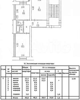 2-к квартира, вторичка, 50м2, 2/5 этаж
