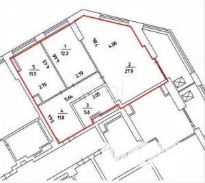 3-к квартира, вторичка, 69м2, 15/25 этаж