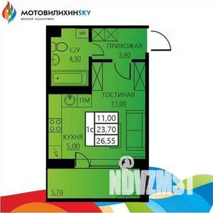 1-к квартира, вторичка, 24м2, 1/8 этаж
