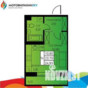 1-к квартира, вторичка, 25м2, 8/8 этаж