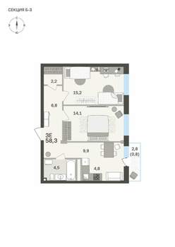3-к квартира, вторичка, 58м2, 4/6 этаж