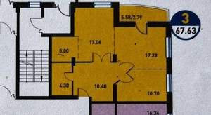 2-к квартира, сданный дом, 63м2, 6/24 этаж