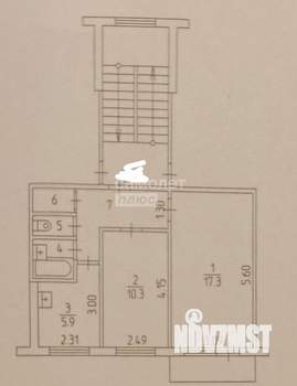 2-к квартира, вторичка, 44м2, 2/5 этаж