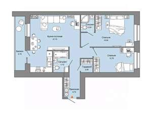 2-к квартира, вторичка, 81м2, 3/8 этаж