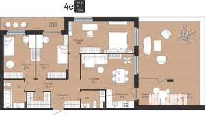 4-к квартира, вторичка, 110м2, 2/6 этаж