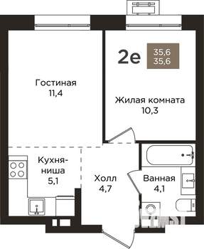 2-к квартира, вторичка, 36м2, 3/9 этаж