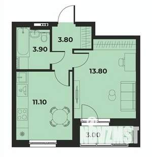 1-к квартира, вторичка, 34м2, 7/15 этаж