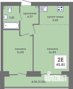2-к квартира, вторичка, 46м2, 2/7 этаж