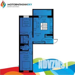 3-к квартира, вторичка, 56м2, 1/8 этаж