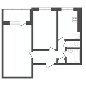 2-к квартира, вторичка, 44м2, 3/5 этаж