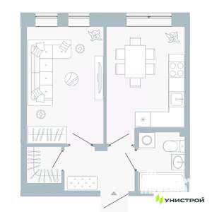 1-к квартира, вторичка, 35м2, 1/5 этаж