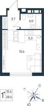 Студия квартира, вторичка, 29м2, 10/15 этаж