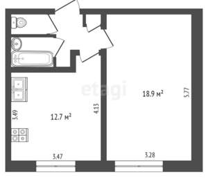 1-к квартира, вторичка, 38м2, 2/4 этаж