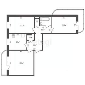 3-к квартира, вторичка, 70м2, 8/10 этаж