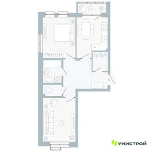 2-к квартира, вторичка, 56м2, 2/5 этаж