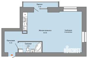 Студия квартира, вторичка, 52м2, 8/8 этаж
