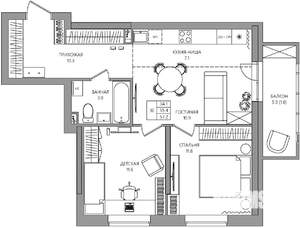 3-к квартира, вторичка, 57м2, 2/22 этаж