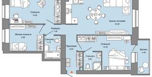 3-к квартира, вторичка, 82м2, 7/8 этаж