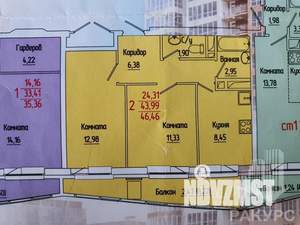 2-к квартира, вторичка, 46м2, 20/25 этаж