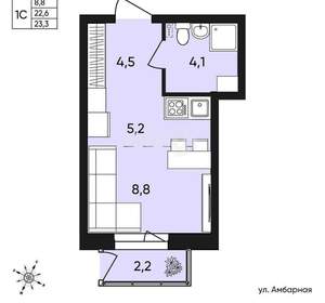 Студия квартира, вторичка, 23м2, 1/9 этаж