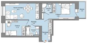 2-к квартира, вторичка, 61м2, 3/8 этаж
