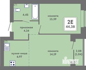 2-к квартира, вторичка, 44м2, 3/7 этаж