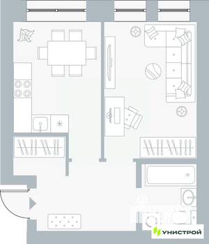 1-к квартира, вторичка, 38м2, 2/5 этаж