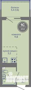 Студия квартира, вторичка, 23м2, 12/26 этаж