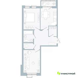 2-к квартира, вторичка, 55м2, 4/5 этаж