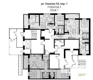 3-к квартира, вторичка, 56м2, 1/8 этаж