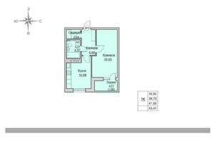 1-к квартира, вторичка, 42м2, 22/24 этаж