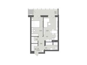 2-к квартира, строящийся дом, 52м2, 2/6 этаж