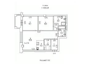 3-к квартира, вторичка, 80м2, 4/6 этаж
