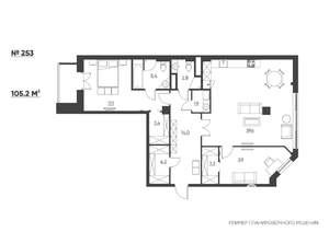 3-к квартира, строящийся дом, 106м2, 8/11 этаж