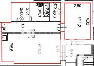 2-к квартира, вторичка, 50м2, 1/6 этаж